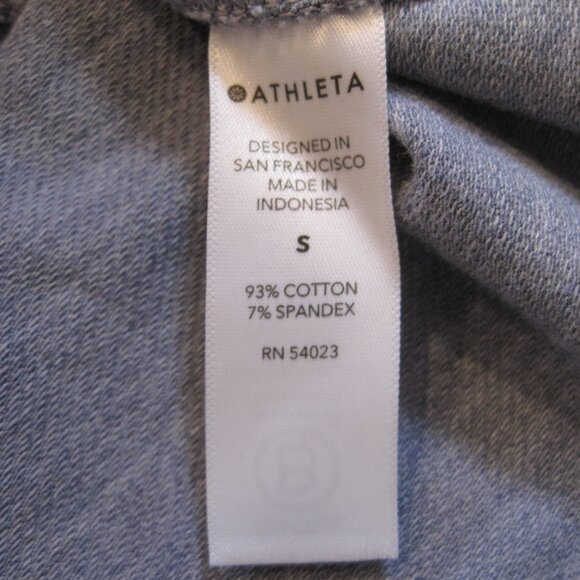 Athleta Farallon Swing Sweatshirt Size S Heathered Light Blue Cotton Crewneck - Picture 7 of 8